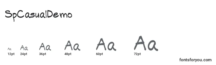 SpCasualDemo Font Sizes