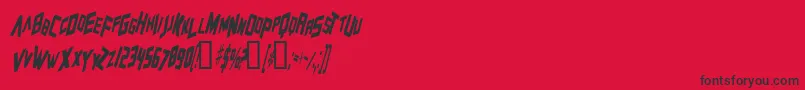 Weitere Informationen zur ZeroGravityItalic-Schriftart ZeroGravityItalic-Schriftart – Schwarze Schriften auf rotem Hintergrund