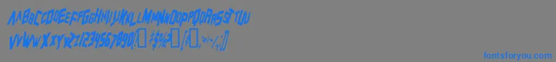 Fonte ZeroGravityItalic – fontes azuis em um fundo cinza