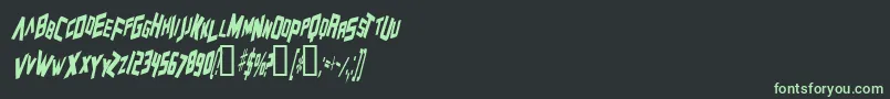 ZeroGravityItalic Font – Green Fonts on Black Background