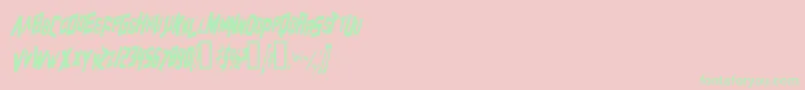 Police ZeroGravityItalic – polices vertes sur fond rose