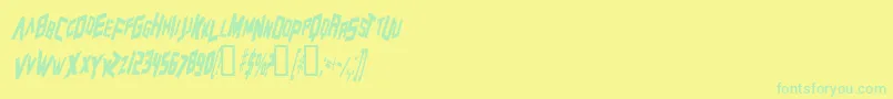 Saiba mais sobre a fonte ZeroGravityItalic Fonte ZeroGravityItalic – fontes verdes em um fundo amarelo