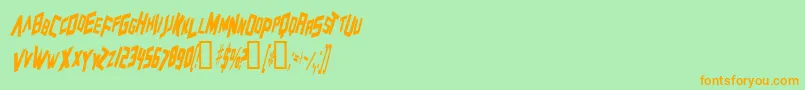 fuente ZeroGravityItalic – Fuentes Naranjas Sobre Fondo Verde