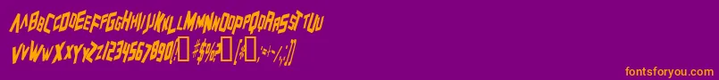 Police ZeroGravityItalic – polices orange sur fond violet