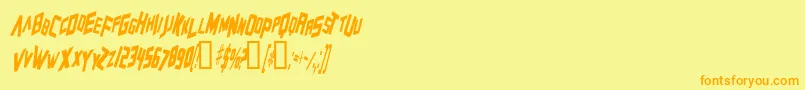 ZeroGravityItalic Font – Orange Fonts on Yellow Background