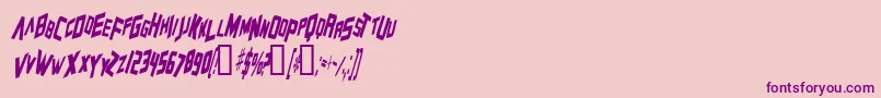 ZeroGravityItalic-Schriftart – Violette Schriften auf rosa Hintergrund