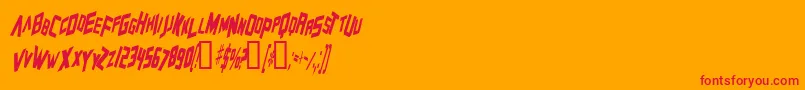 ZeroGravityItalic Font – Red Fonts on Orange Background
