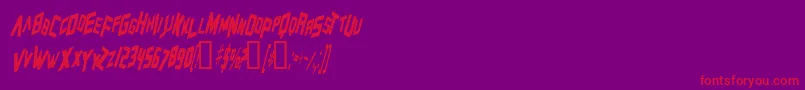ZeroGravityItalic Font – Red Fonts on Purple Background