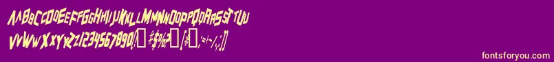 Weitere Informationen zur ZeroGravityItalic-Schriftart ZeroGravityItalic-Schriftart – Gelbe Schriften auf violettem Hintergrund