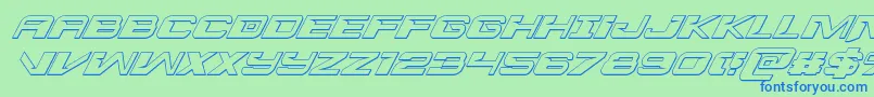 Interdiction3Dital Font – Blue Fonts on Green Background