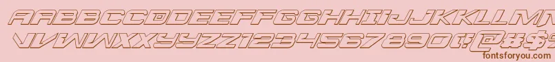 Interdiction3Dital Font – Brown Fonts on Pink Background