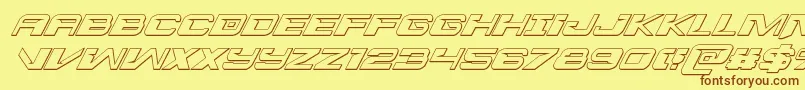 Interdiction3Dital Font – Brown Fonts on Yellow Background