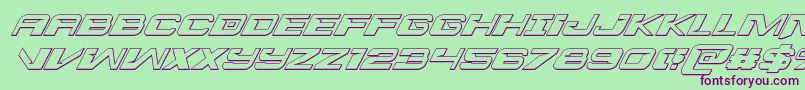 Interdiction3Dital Font – Purple Fonts on Green Background