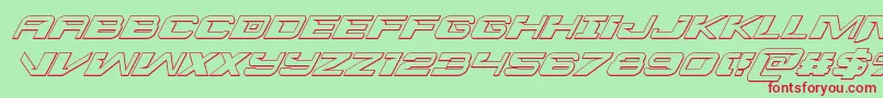 Interdiction3Dital Font – Red Fonts on Green Background