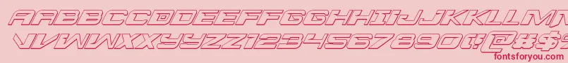 Interdiction3Dital-Schriftart – Rote Schriften auf rosa Hintergrund