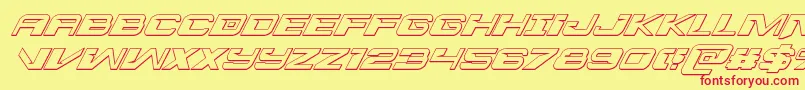 Interdiction3Dital Font – Red Fonts on Yellow Background