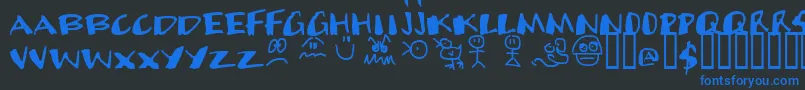 Cands Font – Blue Fonts on Black Background