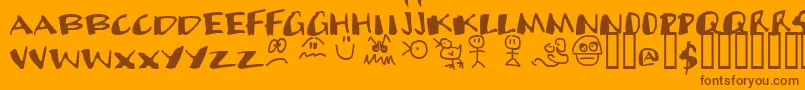 Cands Font – Brown Fonts on Orange Background