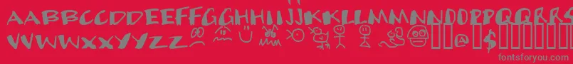 フォントCands – 赤い背景に灰色の文字
