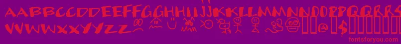 Cands Font – Red Fonts on Purple Background
