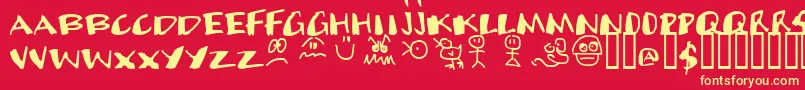 Cands Font – Yellow Fonts on Red Background
