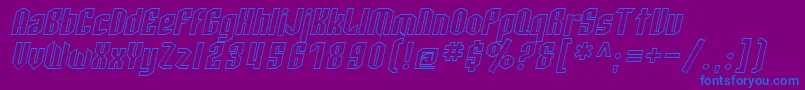 SfArcheryBlackOutlineOblique Font – Blue Fonts on Purple Background