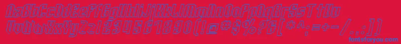 SfArcheryBlackOutlineOblique Font – Blue Fonts on Red Background