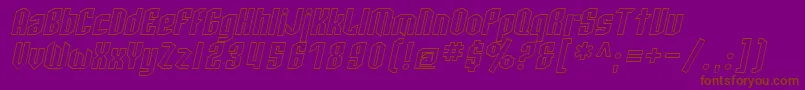 SfArcheryBlackOutlineOblique Font – Brown Fonts on Purple Background