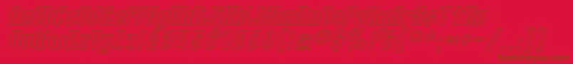 SfArcheryBlackOutlineOblique Font – Brown Fonts on Red Background