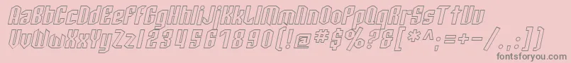 フォントSfArcheryBlackOutlineOblique – ピンクの背景に灰色の文字