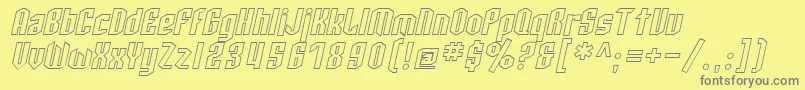 SfArcheryBlackOutlineOblique Font – Gray Fonts on Yellow Background