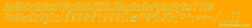 Шрифт SfArcheryBlackOutlineOblique – зелёные шрифты на оранжевом фоне