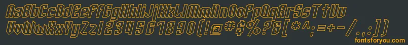 Шрифт SfArcheryBlackOutlineOblique – оранжевые шрифты на чёрном фоне