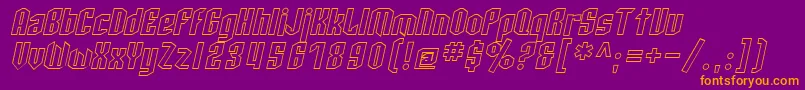 SfArcheryBlackOutlineOblique Font – Orange Fonts on Purple Background