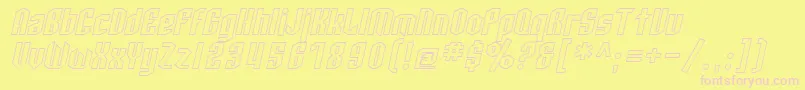 fuente SfArcheryBlackOutlineOblique – Fuentes Rosadas Sobre Fondo Amarillo