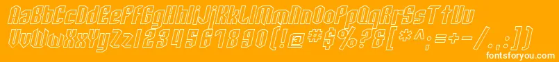 SfArcheryBlackOutlineOblique Font – White Fonts on Orange Background