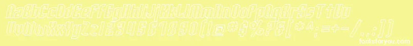 SfArcheryBlackOutlineOblique Font – White Fonts on Yellow Background