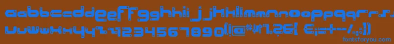 フォントBeachs – 茶色の背景に青い文字