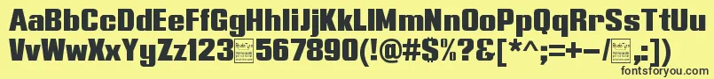 TypolineExpandedDemo Font – Black Fonts on Yellow Background