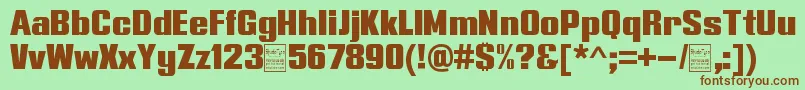 TypolineExpandedDemo Font – Brown Fonts on Green Background