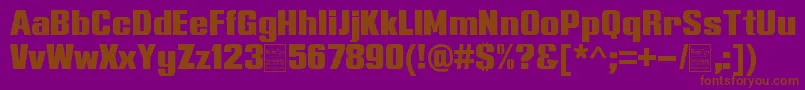 TypolineExpandedDemo-fontti – ruskeat fontit violetilla taustalla