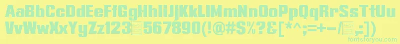 TypolineExpandedDemo Font – Green Fonts on Yellow Background