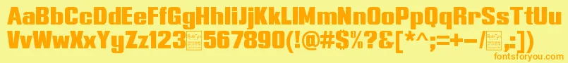 TypolineExpandedDemo Font – Orange Fonts on Yellow Background