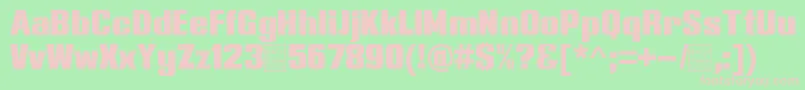 フォントTypolineExpandedDemo – 緑の背景にピンクのフォント