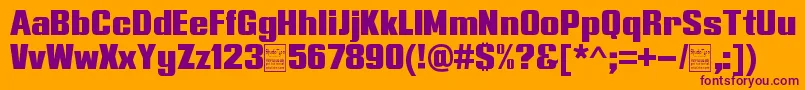 TypolineExpandedDemo Font – Purple Fonts on Orange Background