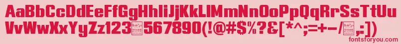 TypolineExpandedDemo Font – Red Fonts on Pink Background