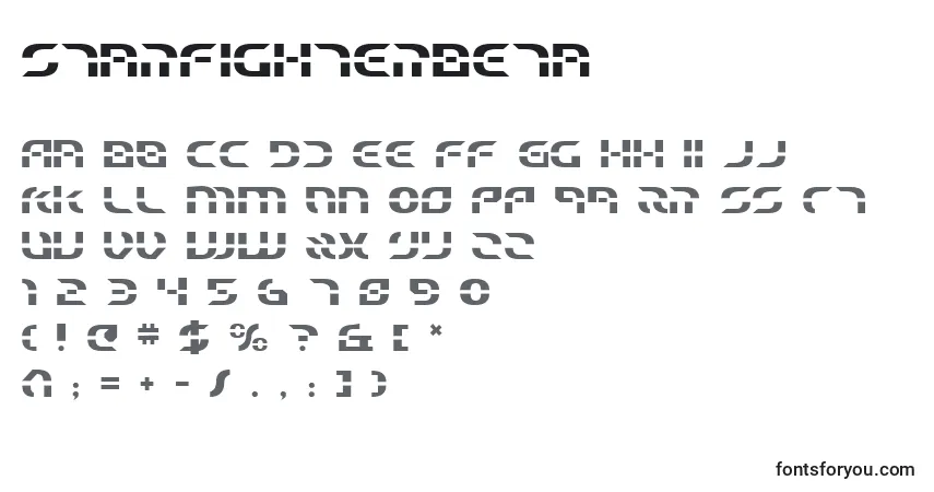 A fonte StarfighterBeta – alfabeto, números, caracteres especiais