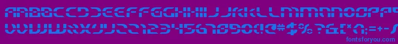 フォントStarfighterBeta – 紫色の背景に青い文字