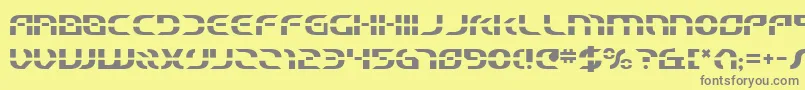 フォントStarfighterBeta – 黄色の背景に灰色の文字