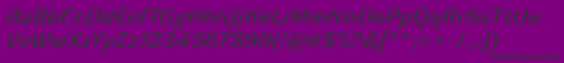 FauneTextitalic Font – Black Fonts on Purple Background